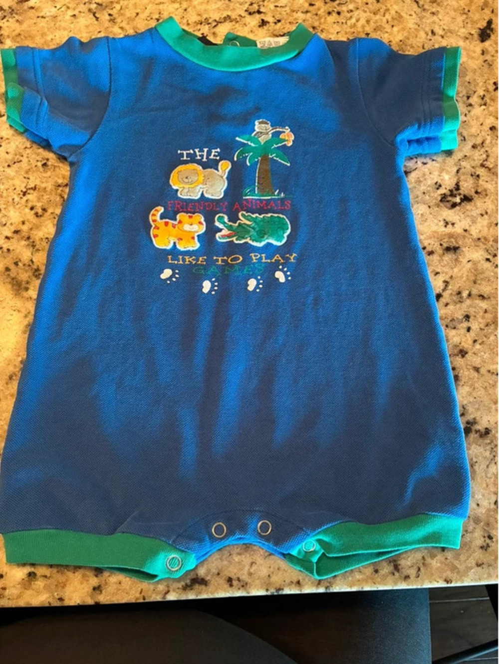 Cute Vintage Embroidered Animal Baby Romper